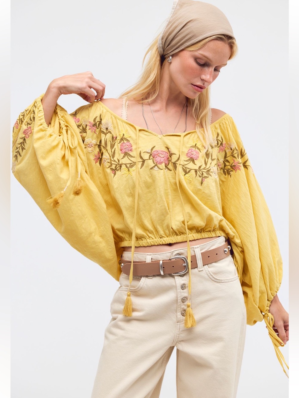 NWT FREE PEOPLE PLUMERIA EMBROIDERED TOP